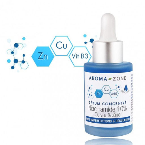 Aroma-Zone Sérum Visage Concentré Niacinamide 10%,Cuivre&amp;Zinc
